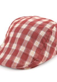 Plaid Flat Cap - Red