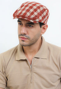 Plaid Flat Cap - Red