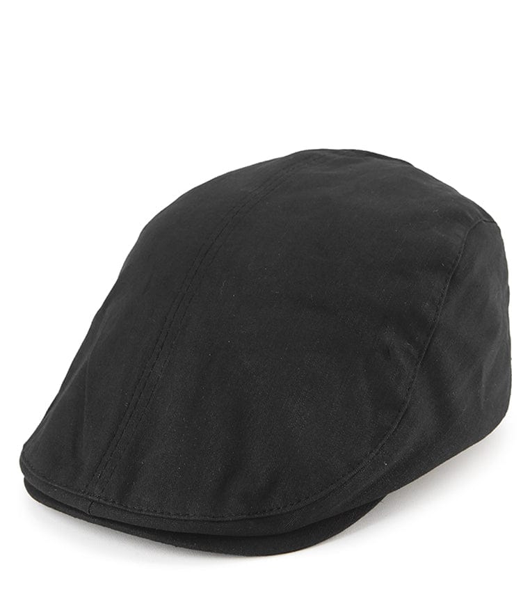 Linen Flat Cap - Black