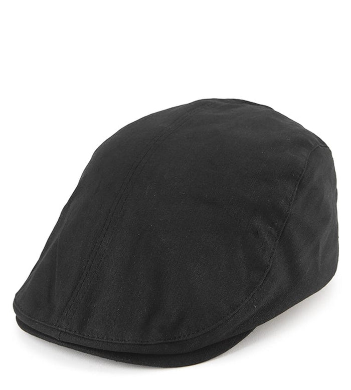 Linen Flat Cap - Black