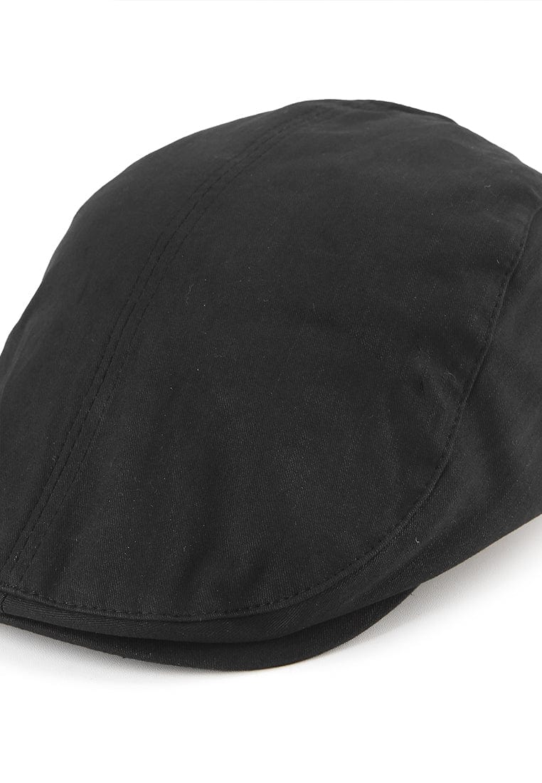 Linen Flat Cap - Black