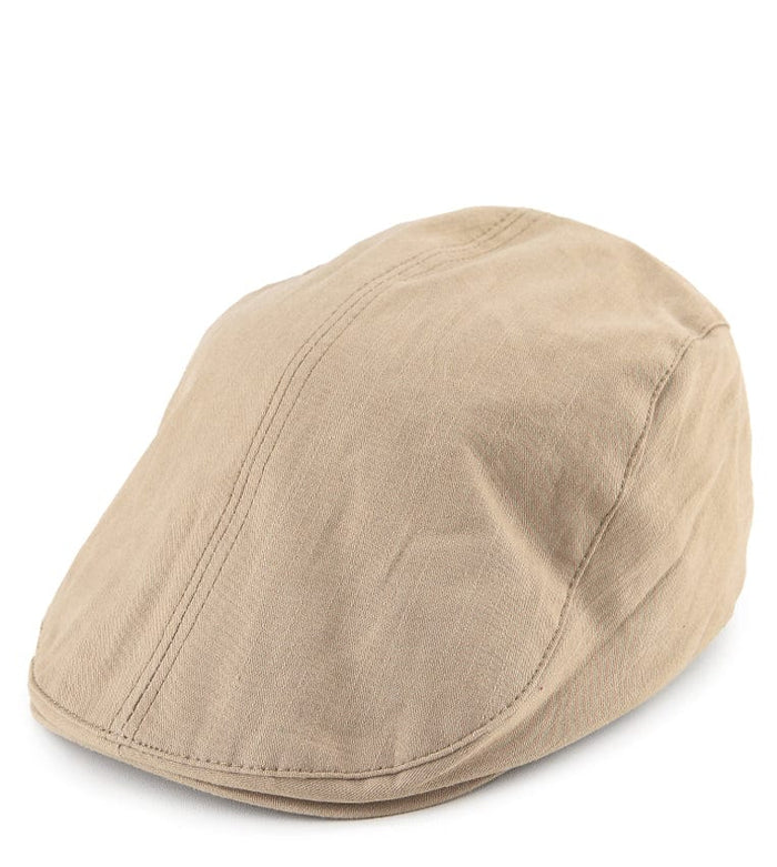 Linen Flat Cap - Beige