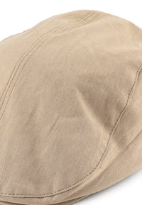 Linen Flat Cap - Beige
