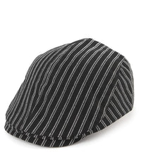 Striped Flat Cap - Black