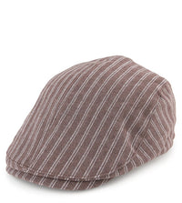 Striped Flat Cap - Brown