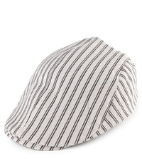 Striped Flat Cap - Cream