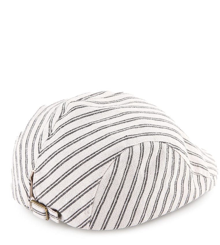 Striped Flat Cap - Cream