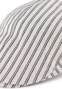 Striped Flat Cap - Cream