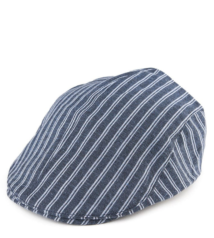 Striped Flat Cap - Blue