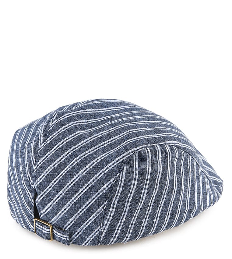 Striped Flat Cap - Blue