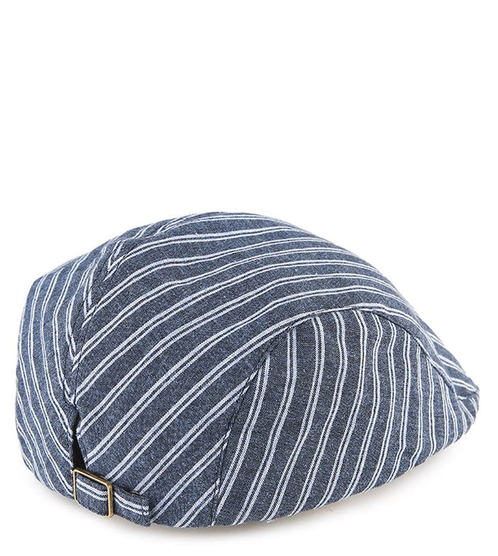 Striped Flat Cap - Blue