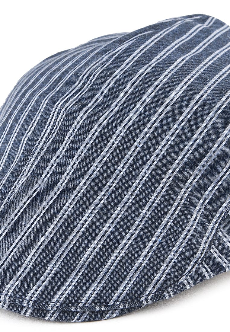 Striped Flat Cap - Blue