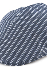 Striped Flat Cap - Blue