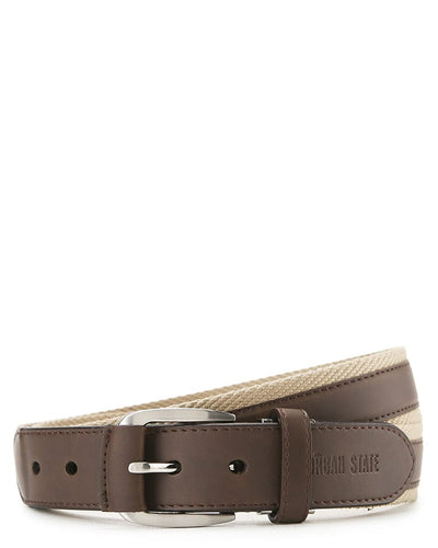 Canvas Lux Pin Buckle Top Grain Leather Belt - Brown