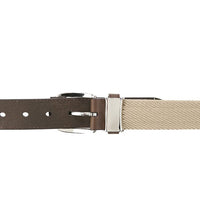 Canvas Lux Pin Buckle Top Grain Leather Belt - Brown