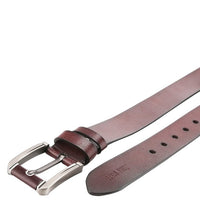 Rugged Pin Buckle Top Grain Leather Belt - Brown