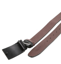 Admiral Plate Buckle Reversible Top Grain Leather Belt - Black Brown