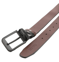 Neo Pin Buckle Reversible Top Grain Leather Belt - Black Brown