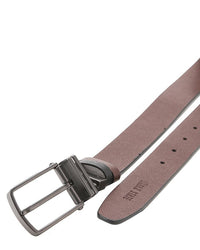 Gunmetal Pin Buckle Reversible Top Grain Leather Belt - Black Brown