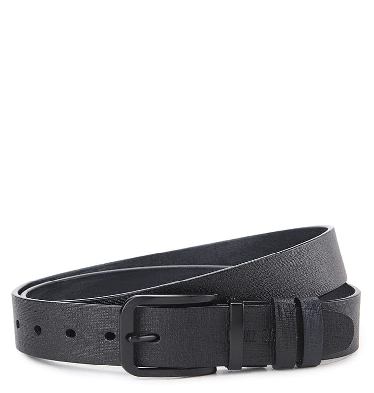 Dualist Pin Buckle Reversible Top Grain Leather Belt - Black Blue
