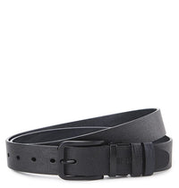 Dualist Pin Buckle Reversible Top Grain Leather Belt - Black Blue