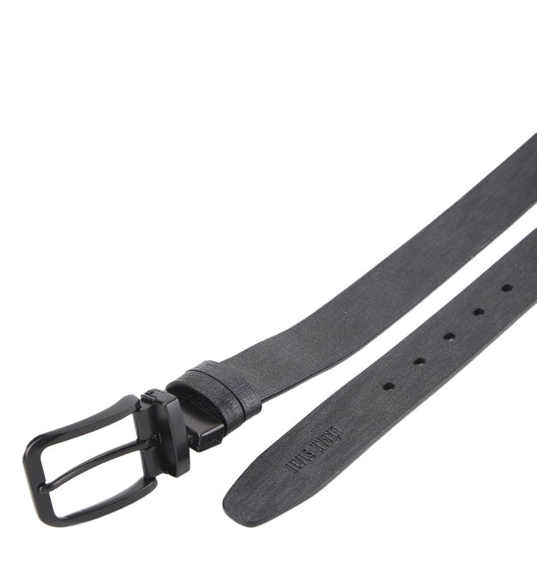 Dualist Pin Buckle Reversible Top Grain Leather Belt - Black Blue