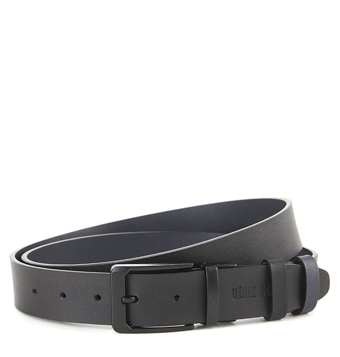 LineShift Pin Buckle Reversible Top Grain Leather Belt - Black Blue