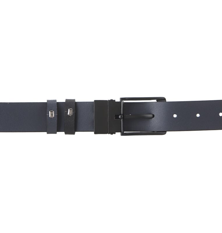 LineShift Pin Buckle Reversible Top Grain Leather Belt - Black Blue