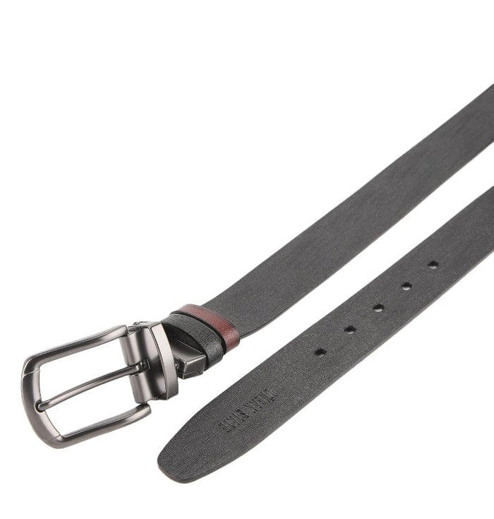 Granite Grip Pin Buckle Reversible Top Grain Leather Belt - Black Brown