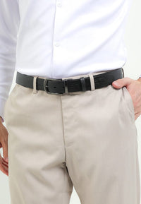 Granite Grip Pin Buckle Reversible Top Grain Leather Belt - Black Brown