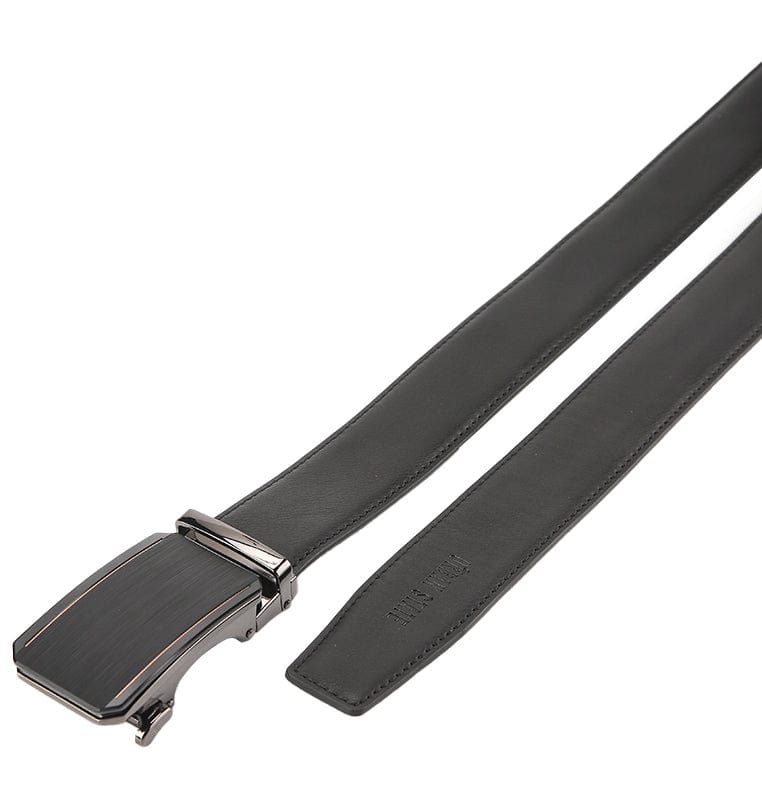 Belvoir Plate Buckle Top Grain Leather Belt - Black