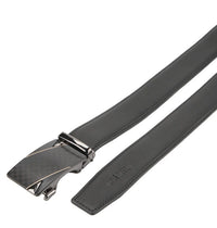 Cavalier Gold Plate Buckle Top Grain Leather Belt - Black
