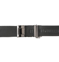Monarch Line Plate Buckle Top Grain Leather Belt - Black