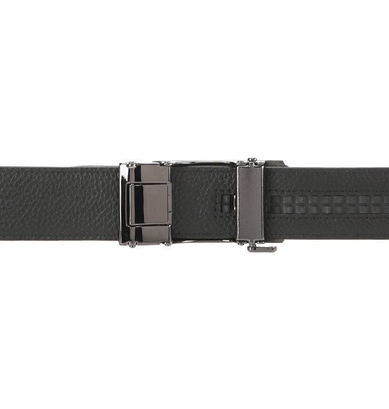 The Windsor Plate Buckle Top Grain Leather Belt - Black
