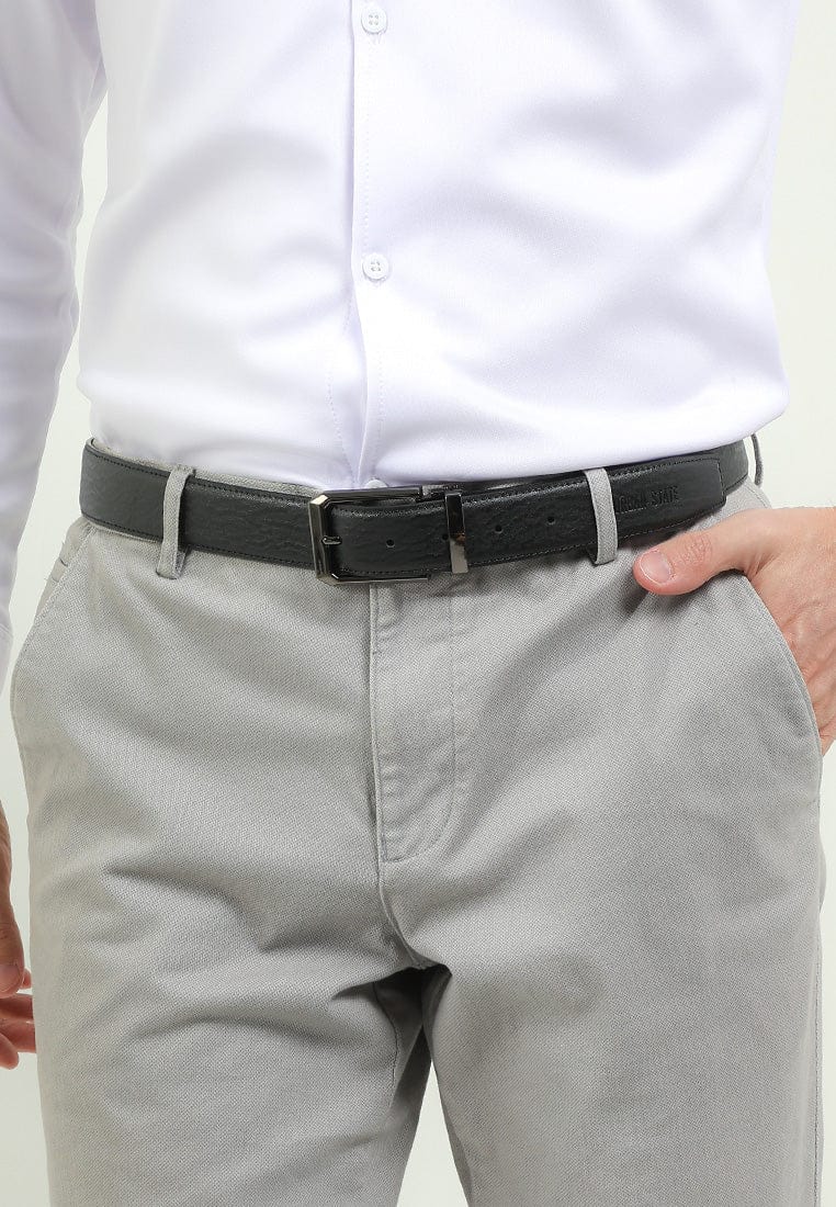 Ironhide Pin Buckle Top Grain Leather Belt - Black