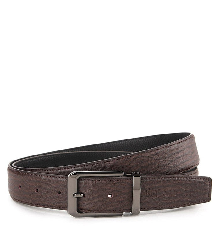 Ironhide Pin Buckle Top Grain Leather Belt - Brown