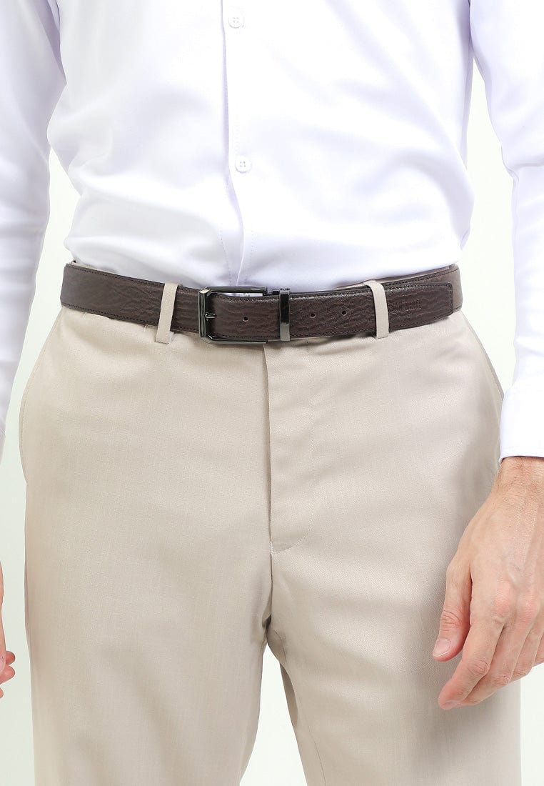 Ironhide Pin Buckle Top Grain Leather Belt - Brown