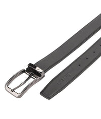 The Seam Pin Buckle Top Grain Leather Belt - Black