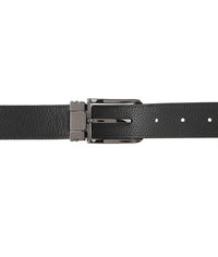 The Seam Pin Buckle Top Grain Leather Belt - Black