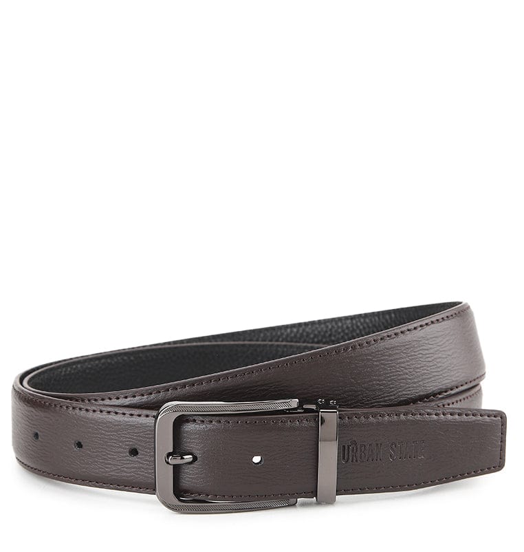 The Seam Pin Buckle Top Grain Leather Belt - Brown