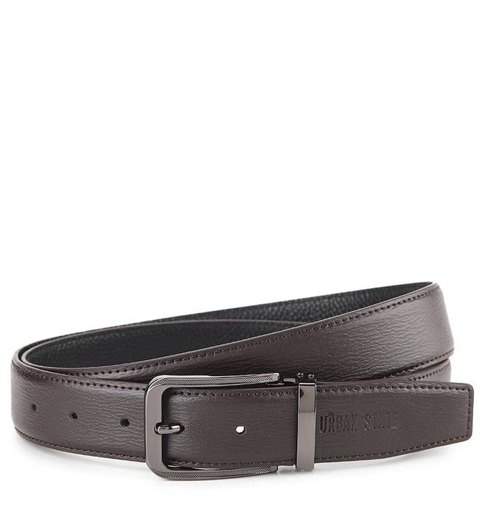 The Seam Pin Buckle Top Grain Leather Belt - Brown