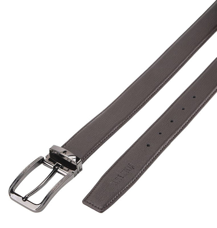 The Seam Pin Buckle Top Grain Leather Belt - Brown