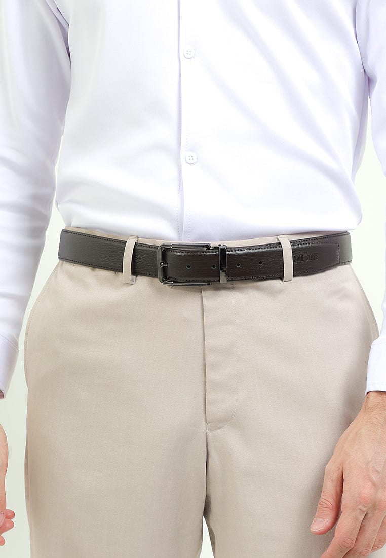 The Seam Pin Buckle Top Grain Leather Belt - Brown
