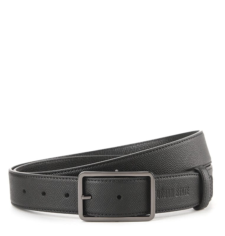 MagLock Pin Buckle Top Grain Leather Belt - Black