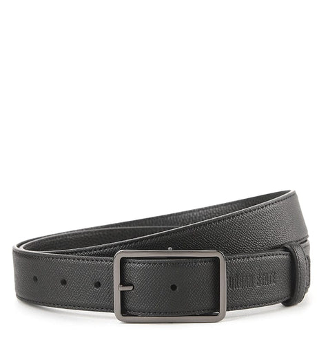 MagLock Pin Buckle Top Grain Leather Belt - Black