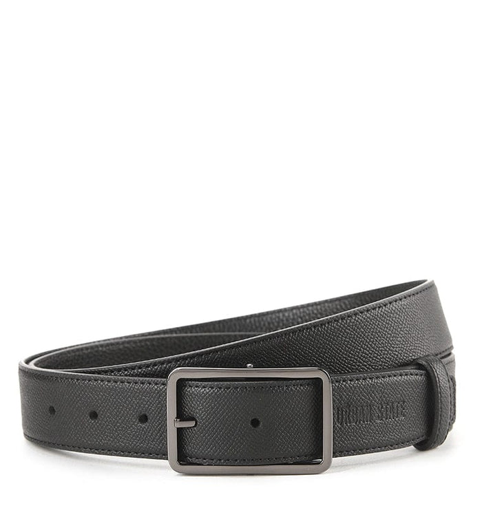 MagLock Pin Buckle Top Grain Leather Belt - Black