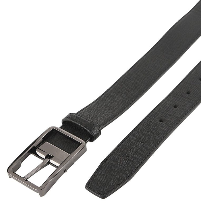 MagLock Pin Buckle Top Grain Leather Belt - Black
