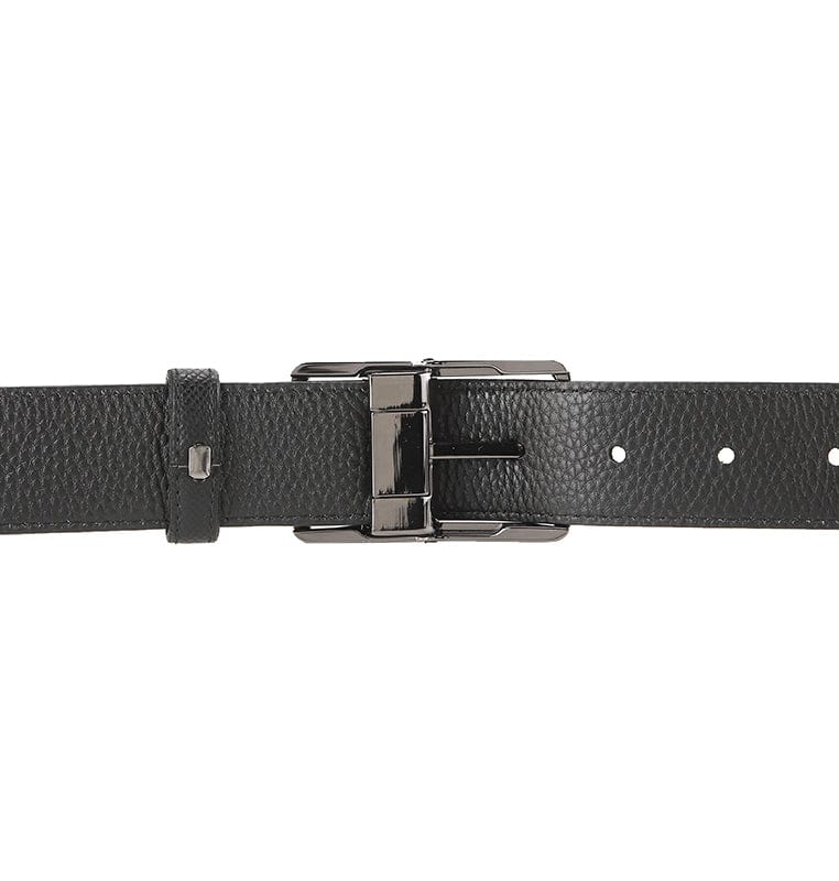 MagLock Pin Buckle Top Grain Leather Belt - Black