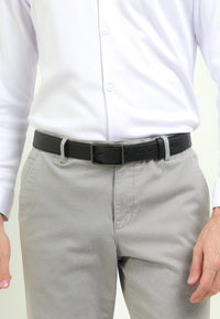 MagLock Pin Buckle Top Grain Leather Belt - Black