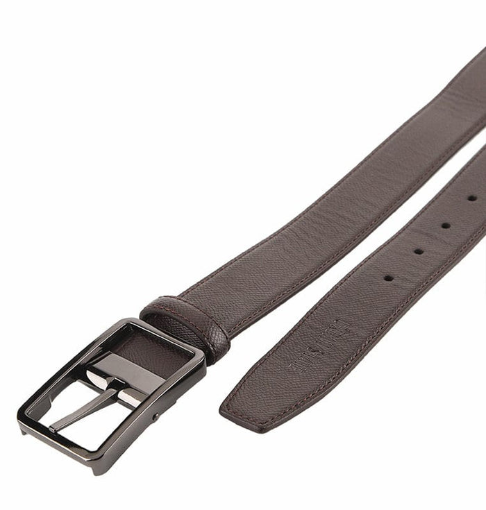 MagLock Pin Buckle Top Grain Leather Belt - Brown